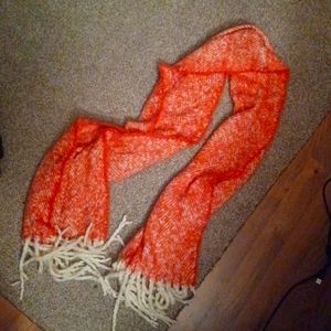 Pink and white scarf